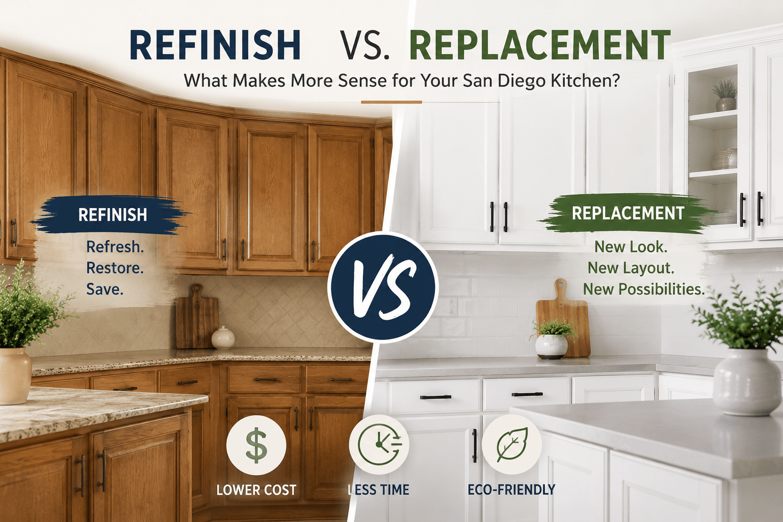 cabinet refinishing in  san diego kitchen